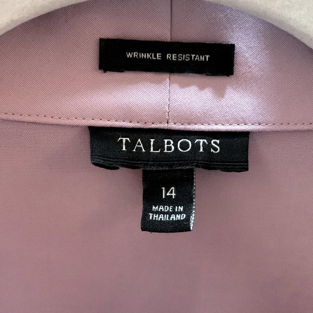 Talbots Lavender Button Down Large Collar Shirt S… - image 4